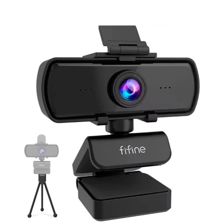 Webcam USB K420 Full HD com Tripé e Tampa de Privacidade