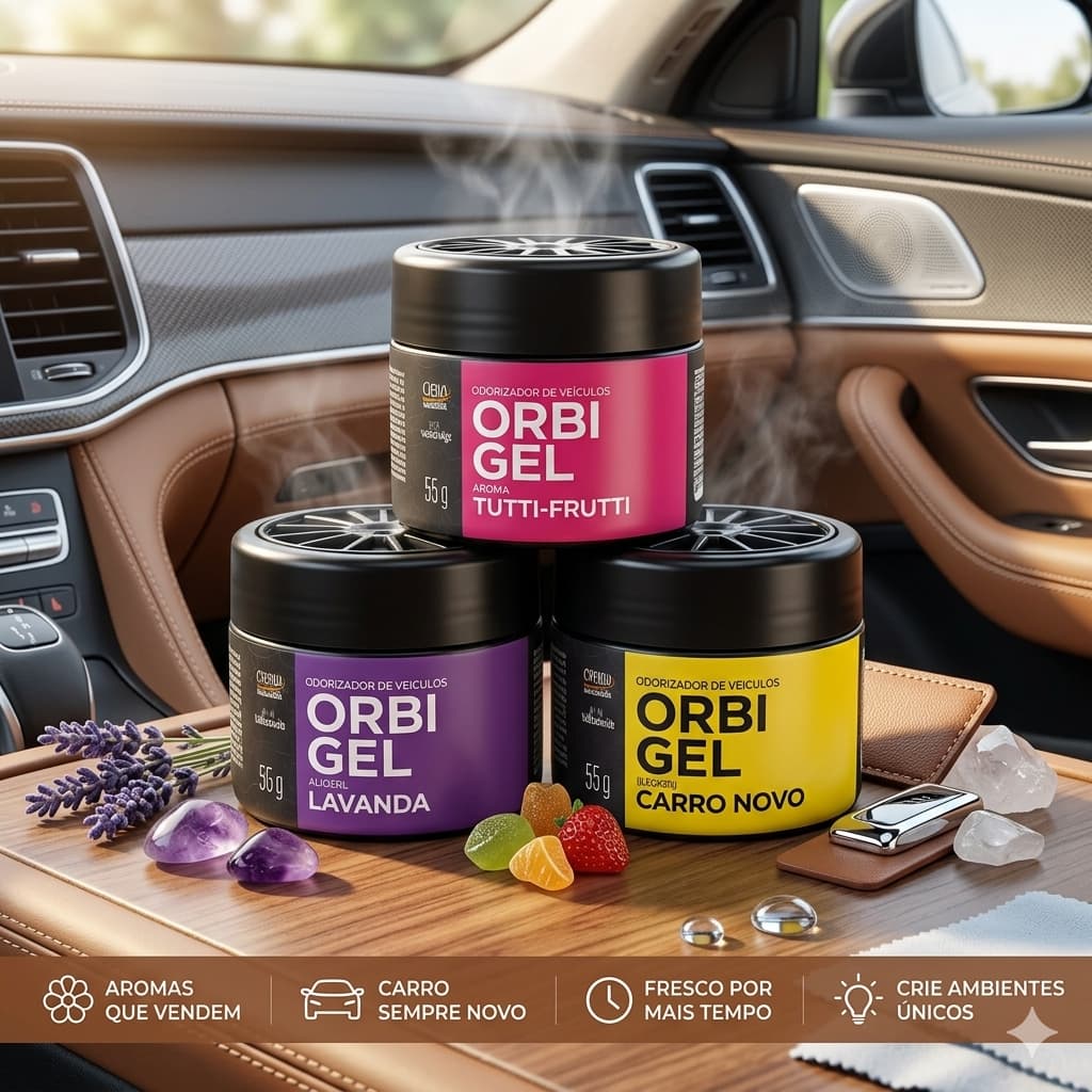 Kit Com 3 Unidades Aromatizante Cheirinho Para Carro Em Gel