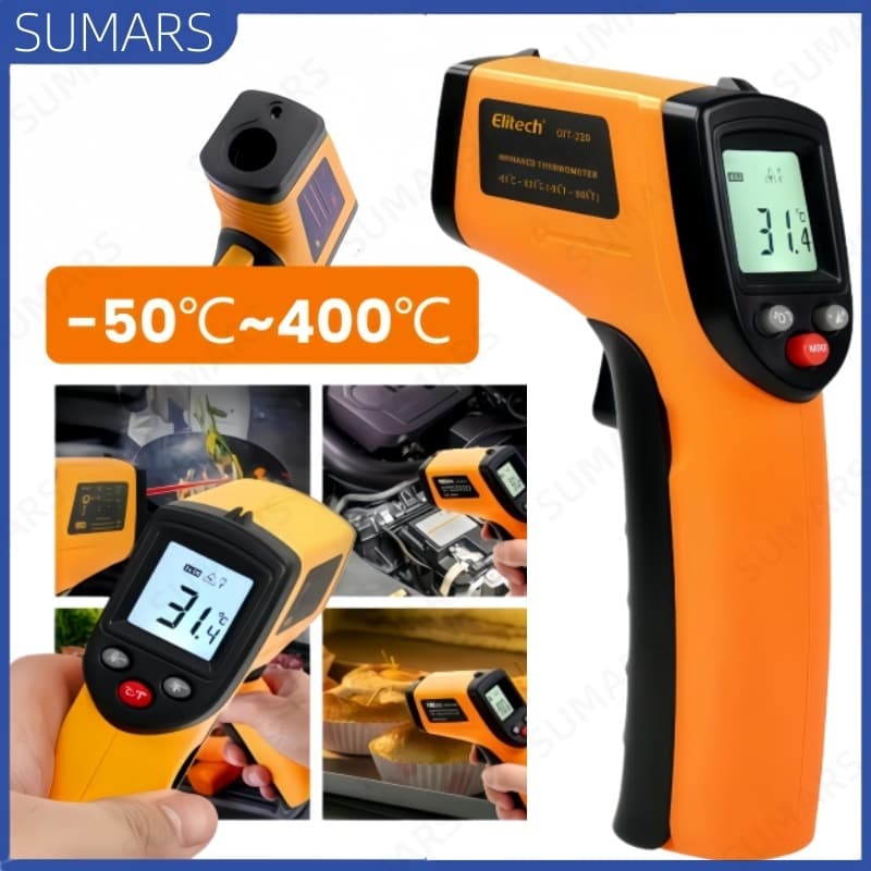 Termômetro Digital Infravermelho Cozinha e comida Laser Medição Temperatura Industrial -55ºc - 400ºc