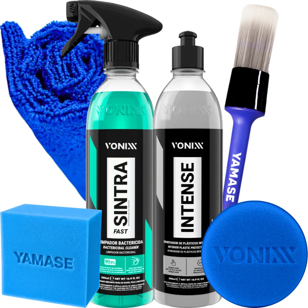 Kit Sintra Fast Limpador Interno Carro + Intense Revitalizador Painéis Portas 500ml Vonixx