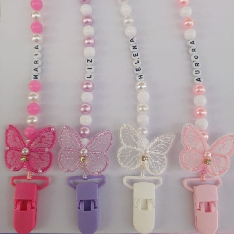 Prendedor de Chupeta Personalizado com Nome Bebe Batizado