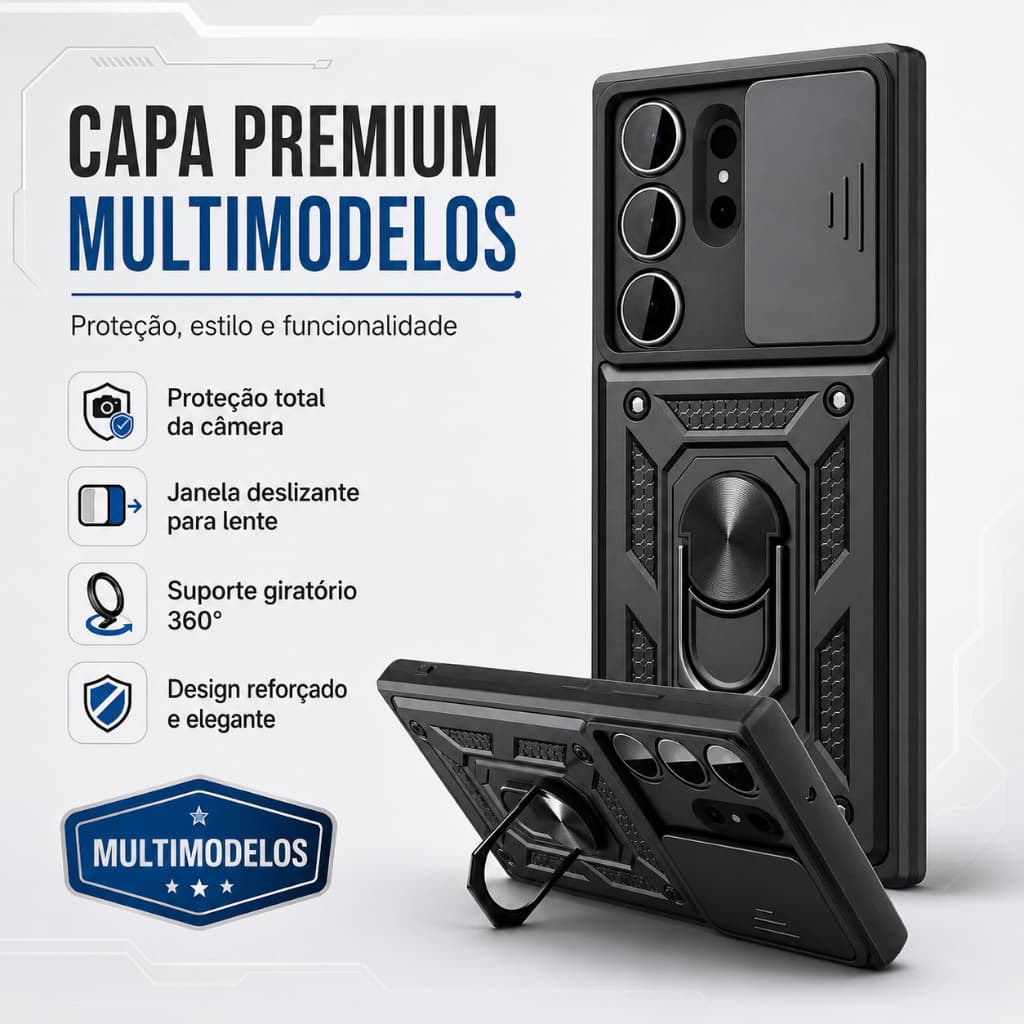 Capa Capinha p/Samsung Galaxy s26 ultra/s25 ultra/A35/A36/A54/A55A/A56/A06/A15/A16/A17/A07S23FE/S24 FE Armadura Militar