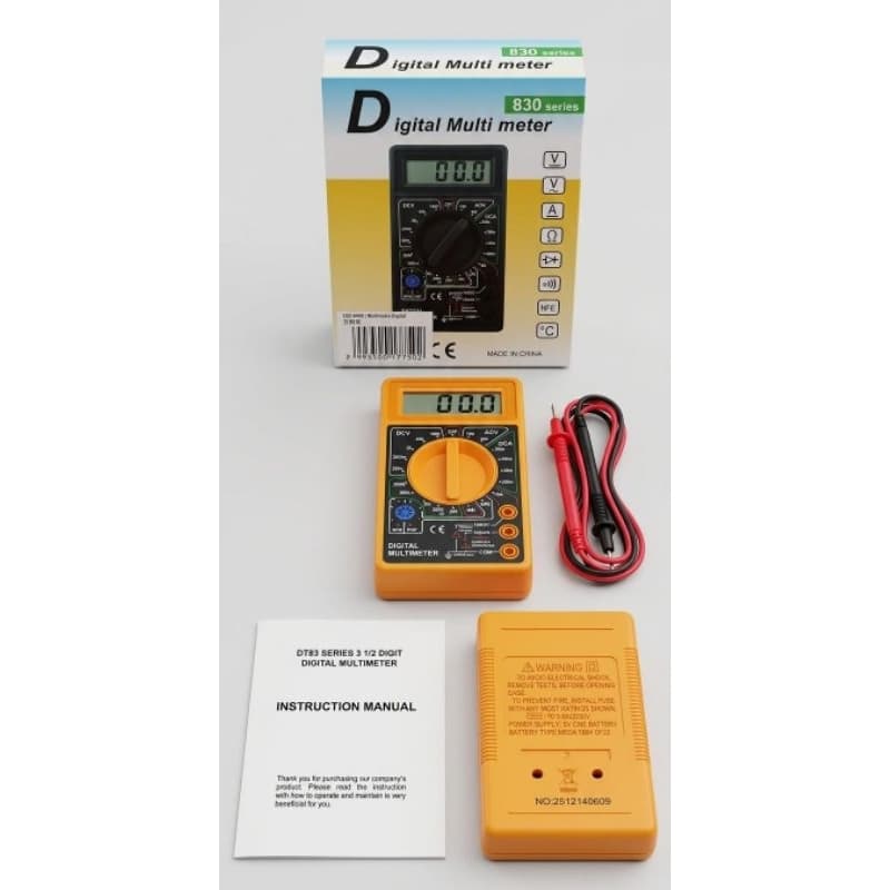 🔧 Multímetro Digital DT830 – Prático e Essencial para Testes Elétricos!