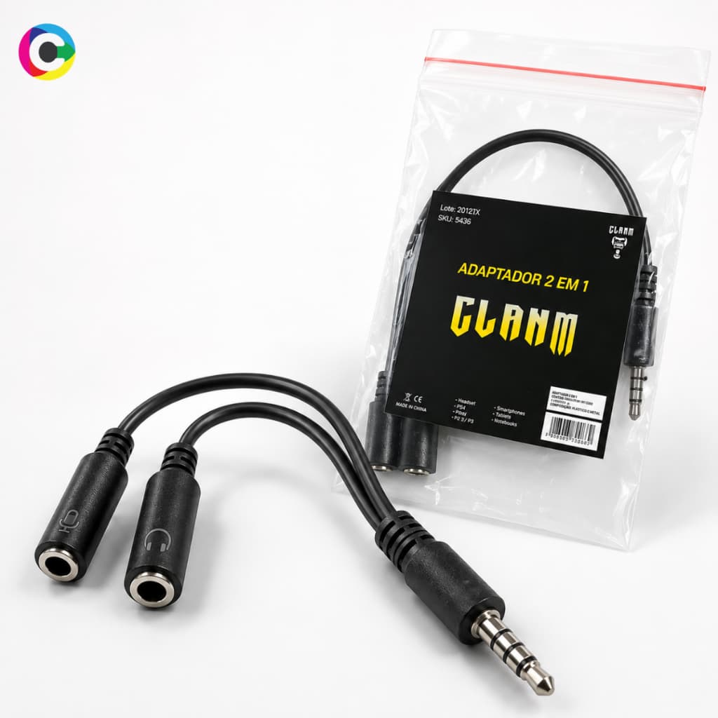 Adaptador Cabo 2 Em 1 Headset Microfone Fone Áudio P2 P3 Conector Splitter Celular PC Notebook Gamer