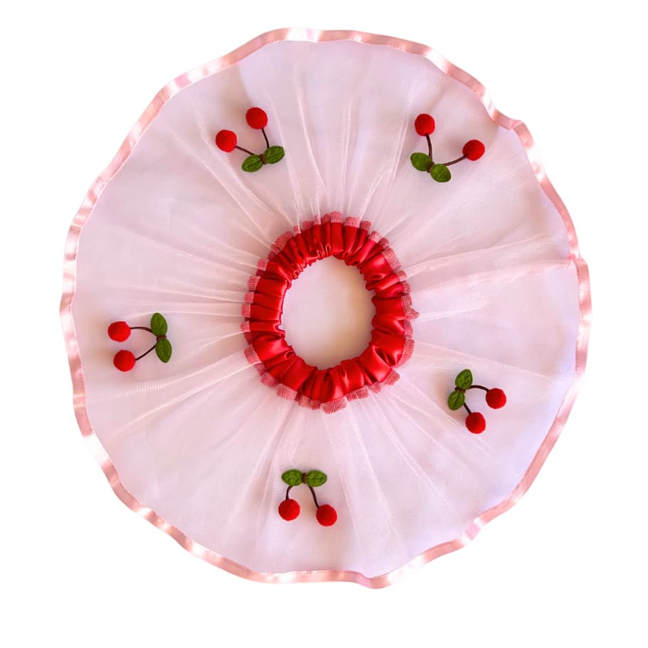 Sainha de Tule Bebê Cerejinha15cm Saia Tutu Infantil 0 a 1 Ano Modelo Variado Roupa Festa Menina