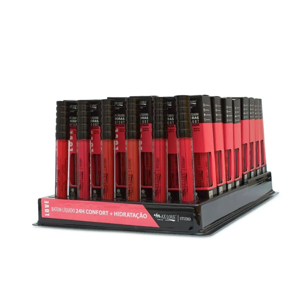 Batom Líquido Matte Maxlove Longa Duração 24 Horas Matte Vinho Vermelho Bordô Confort Hidratação Escolha os Tons