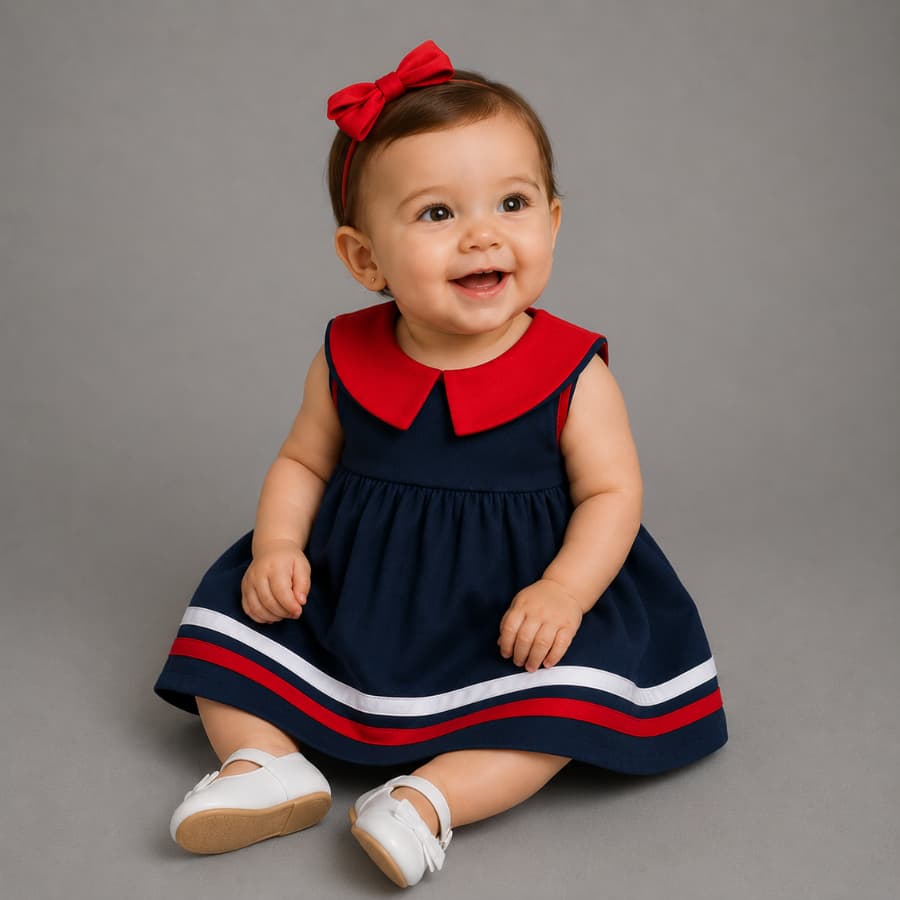Vestido Bebe Menina Festa Algodão Elegante Chique Verão