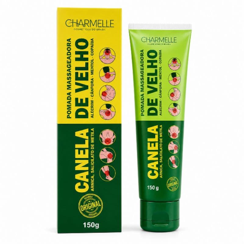 Pomada Massageadora Corporal Canela de Velho Charmelle 150g - Alívio Muscular e Relaxamento
