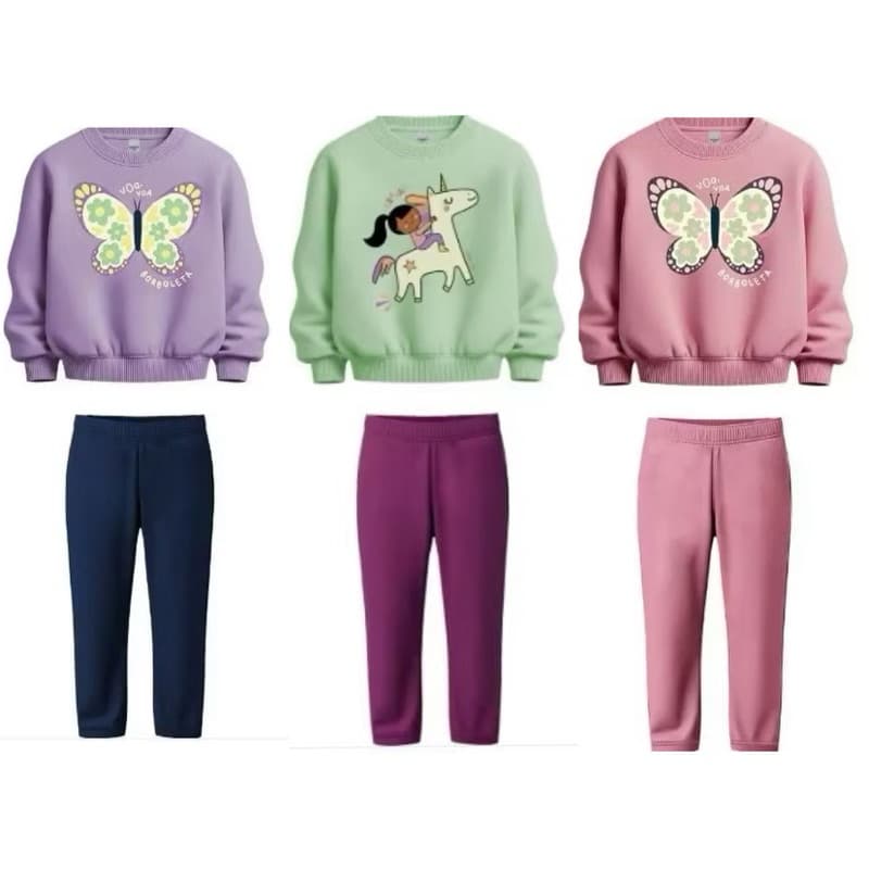 Conjunto de Moletom Malwee Menina e Menino - Kyky e Elian Conjuntos de Moletom Flanelado com Estampa Bichinhos