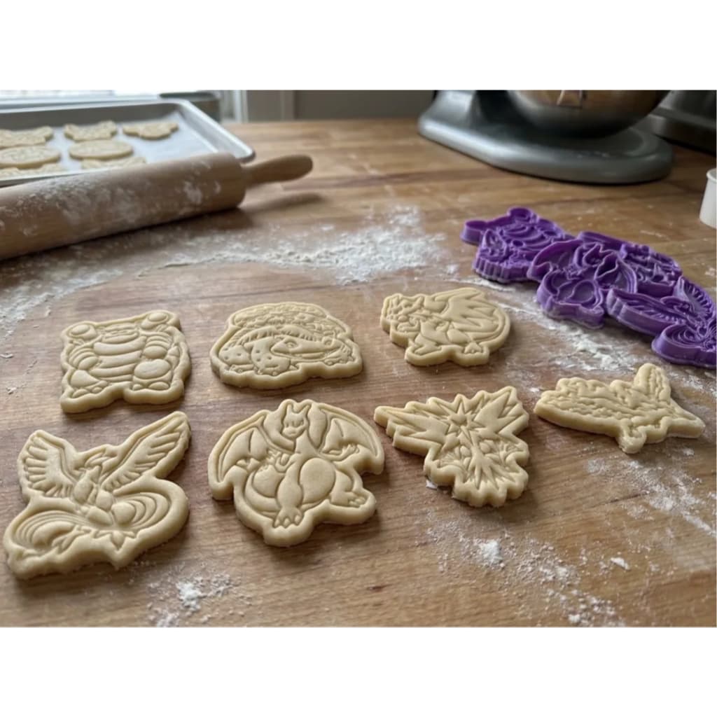 Kit Cortadores Pokémon | Biscoitos | Cookies | Pasta Americana | Massinha de Modelar – 7 Unidades