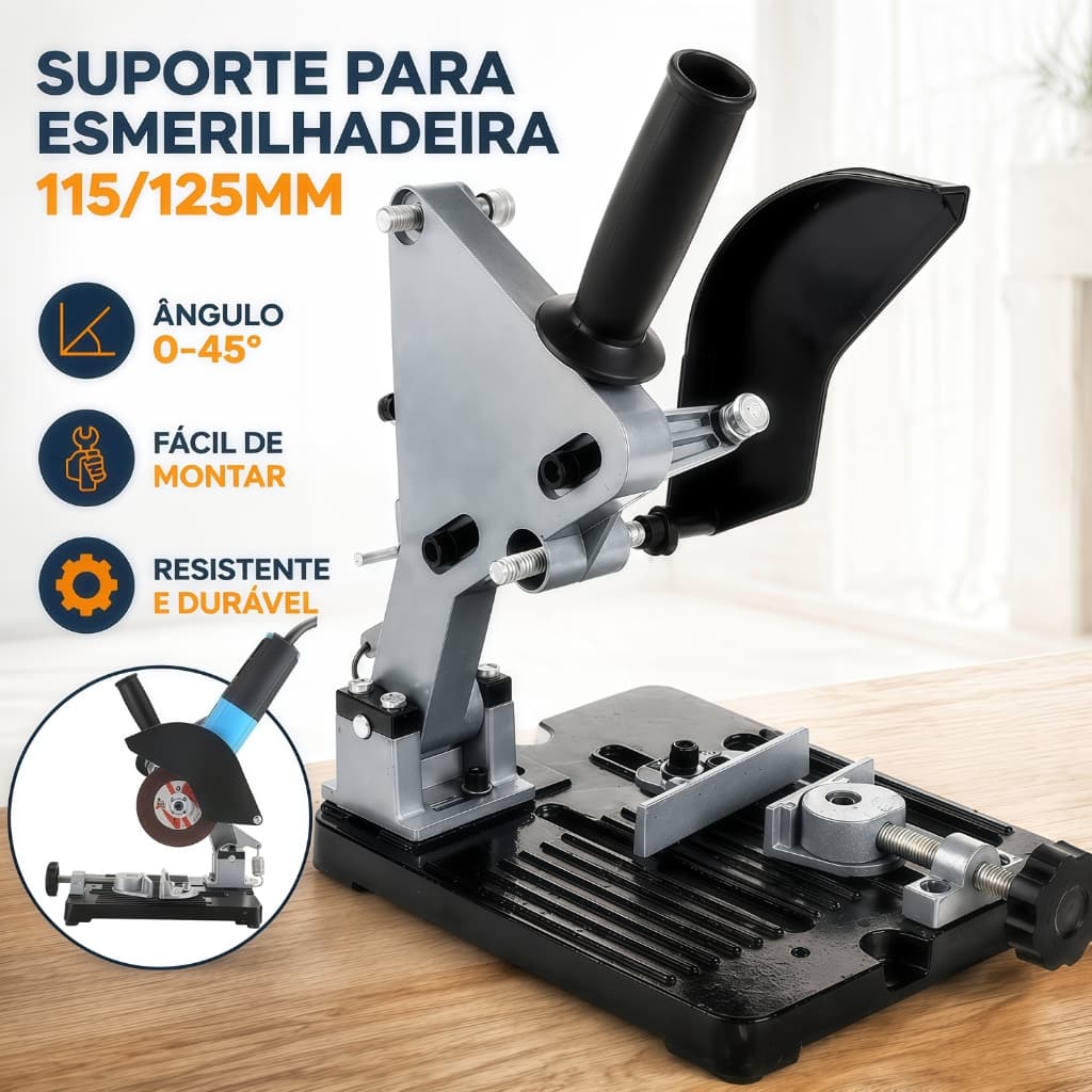 Suporte Para Esmerilhadeira 115mm 125mm De Bancada Com Mola