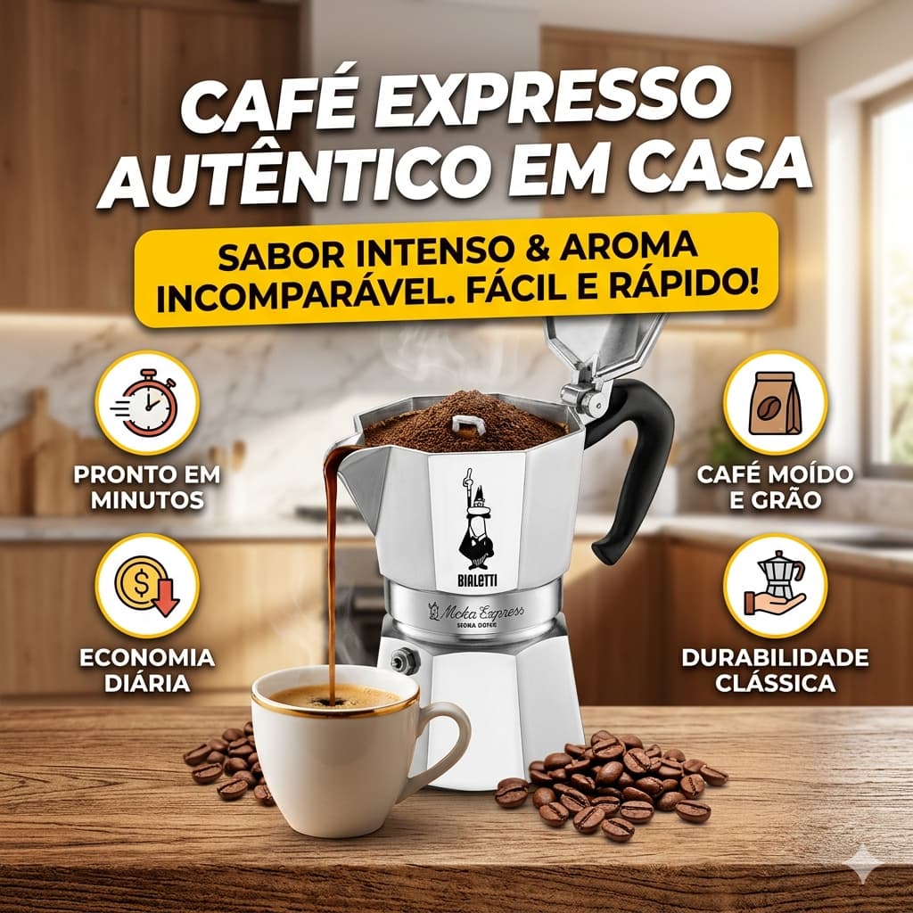 Cafeteira Italiana Moka Alumínio Café Expresso Fogão Cozinha Prática Resistente Barista Casa Premium