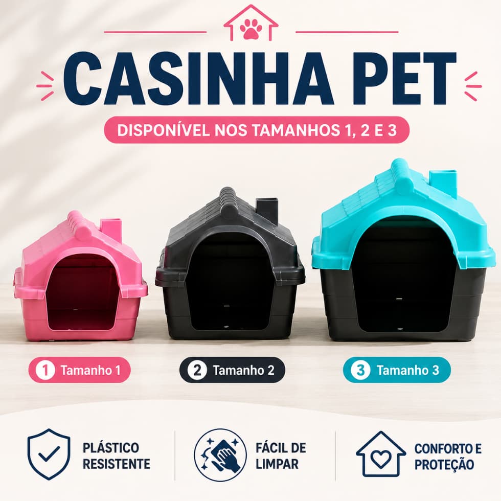Casa Casinha Cachorro Gato Pequeno Médio Porte Plástico Mec Pet Desmontável