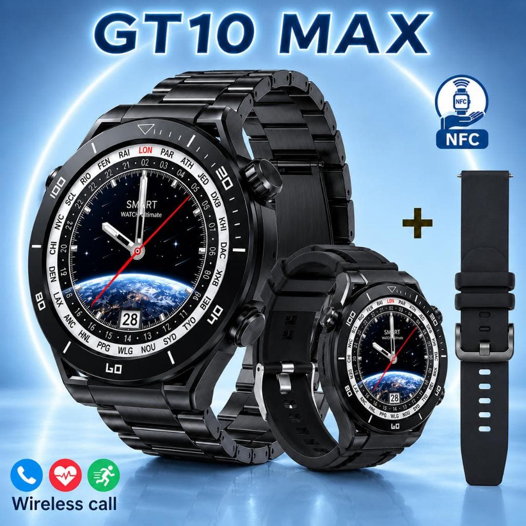 Smartwatch GT10 MAX Pulseiras Relógio Inteligente NFC Android e iOS Bluetooth Relógio Inteligente
