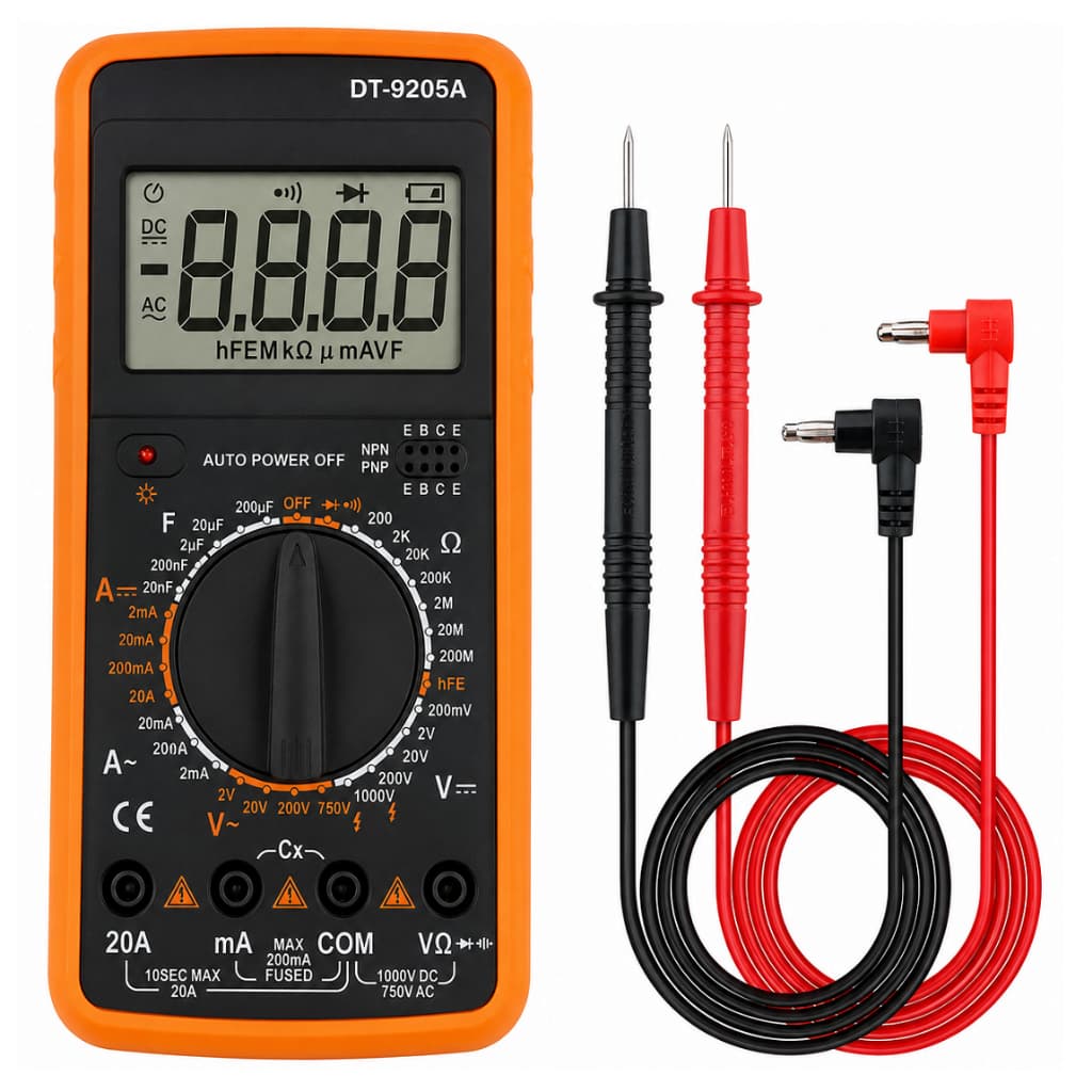 Multímetro Digital Com Medição de Capacitância e Beep Bip Sonoro Digital Multimeter DT-9205A