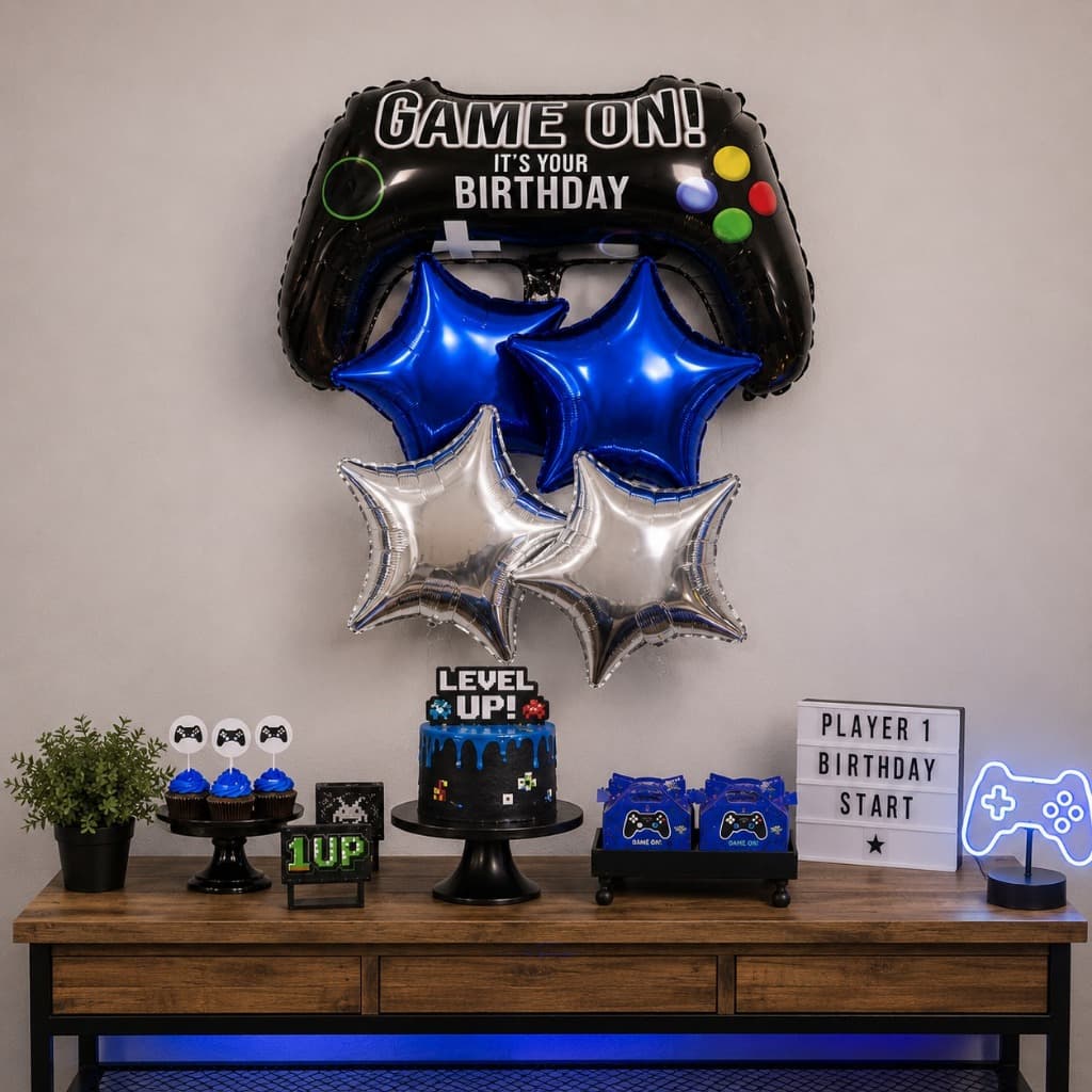 Kit Balões controle vídeo game festa aniversário gamer 05 peças