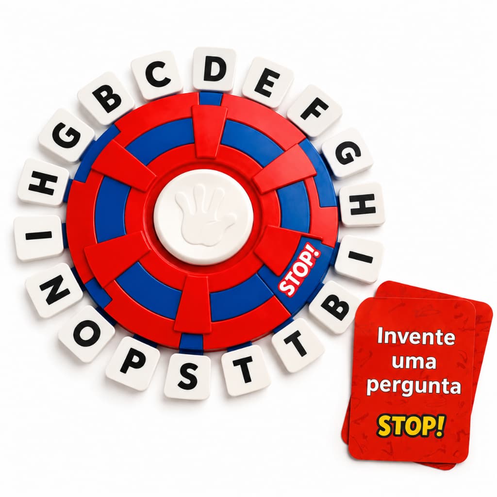 Jogo Stop Responde Rápido Português Caça Palavras Educativo Infantil para Família com Temporizador