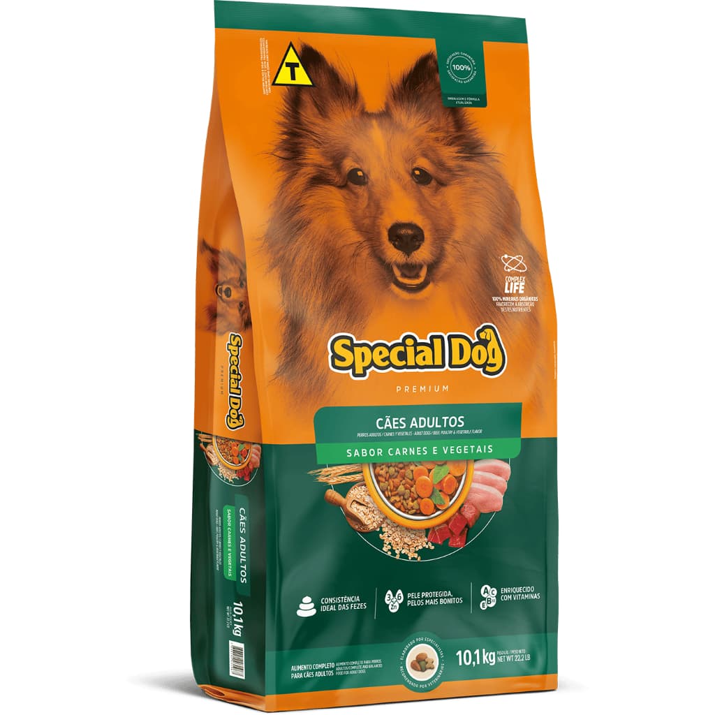 Ração Special Dog Premium Cães Adultos sabor Carne e Vegetais 10.1Kg