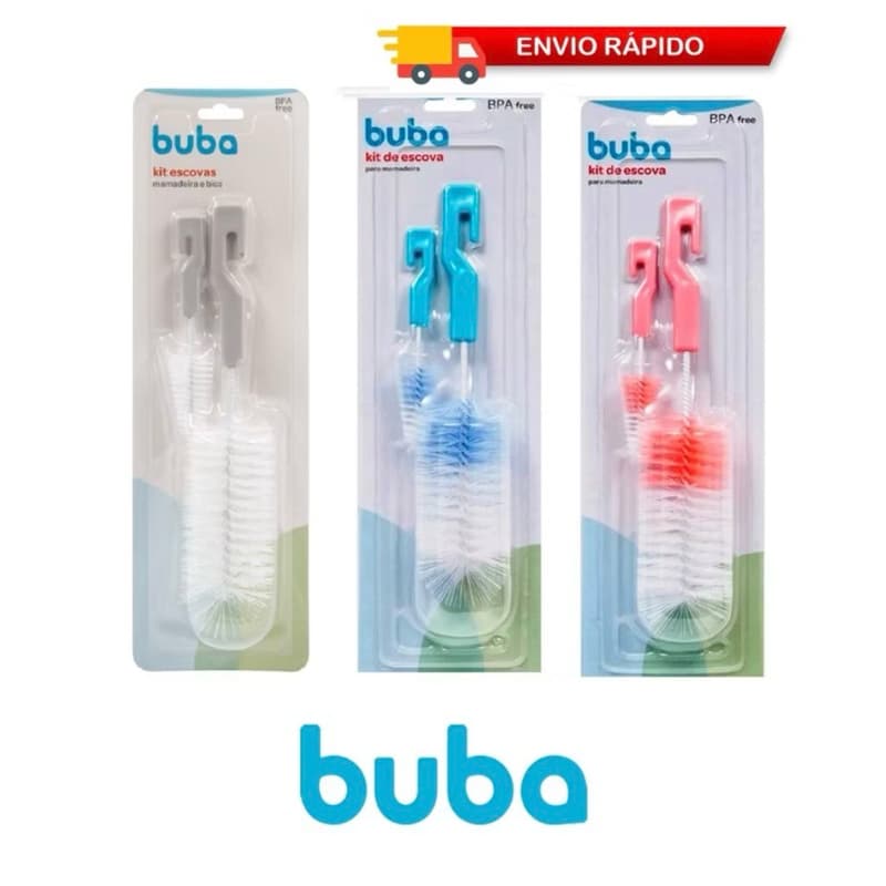 Escova Para Lavar Mamadeira e Bico Esponja Multiuso ,Bebê  , Infantil - Buba