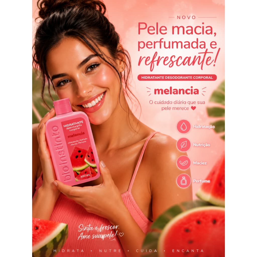 Hidratante Desodorante Corporal 400ml Loção Hidratante Bio Instinto