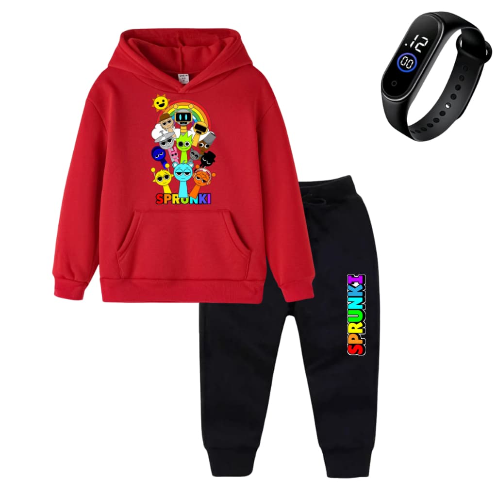 Conjunto Sprunki Infantil Jogo Game Moletom e Calça de Moletom Algodão Conjunto moletom Menino e menina