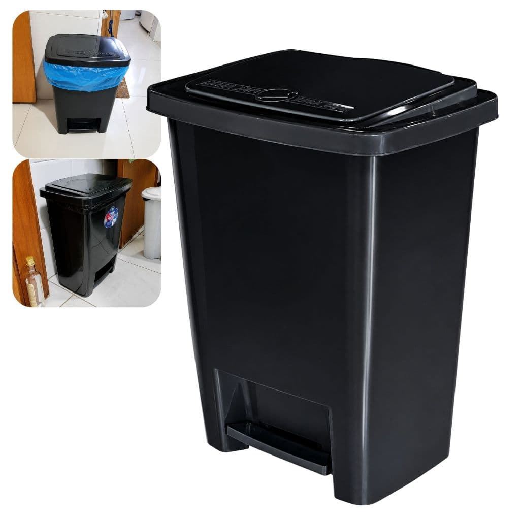 Lixeira Pedal 35L Antiodor Cesto Lixo Banheiro Casa Comércio Escritório Clinica Coletor