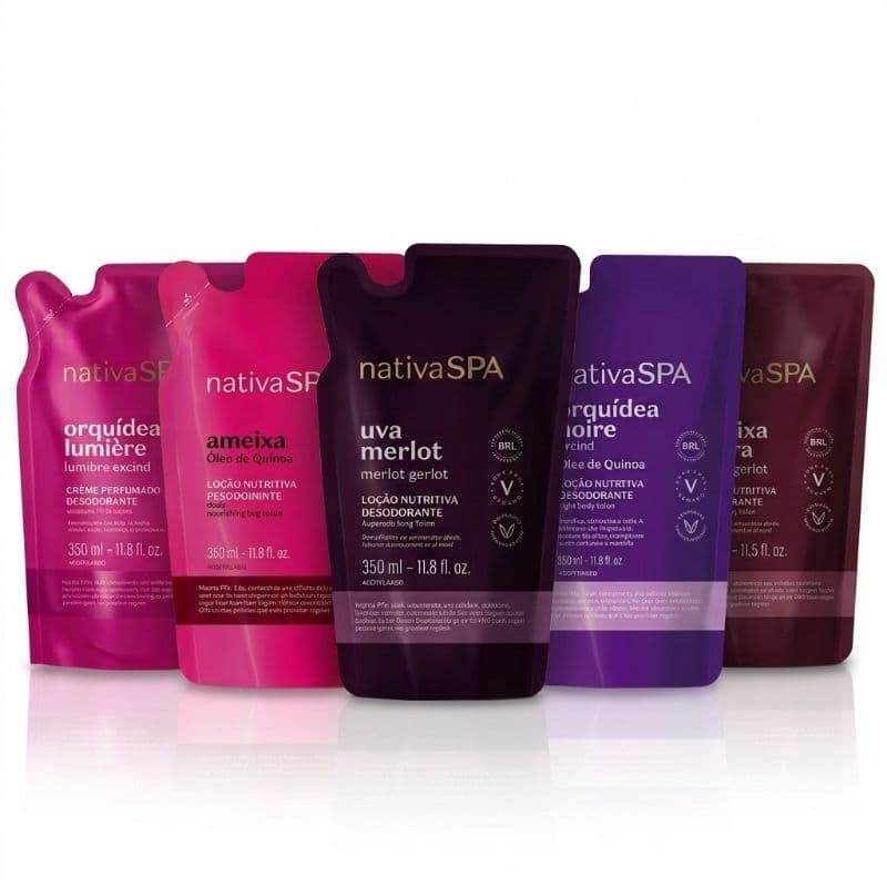 Refil Hidratante Corporal Nativa SPA 350ml Ameixa Negra Orquídea Noire Lumiere Uva Merlot