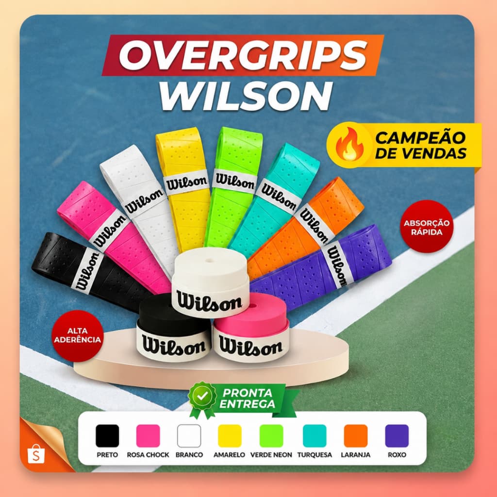 1,3 ou 5 Un Overgrip Raquete Beach Furado Wilson - Env Imediato