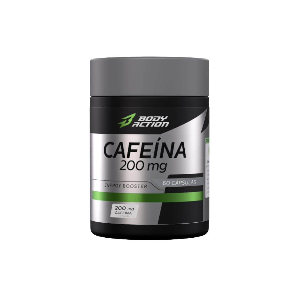 Cafeína 200mg Bodyaction 60 Cápsulas Suplemento Pré-Treino