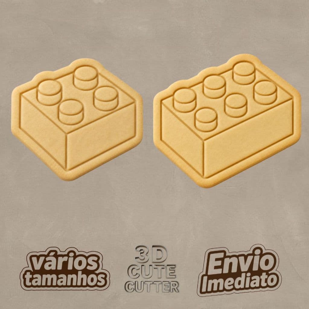 Cortador e Marcador de Biscoito Lego Bloco de Montar