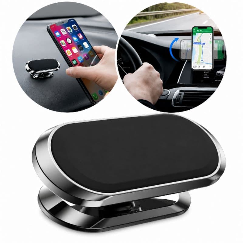 Suporte Celular Veicular Magnético Painel Carro Ultra Forte + 2 Placas Metal