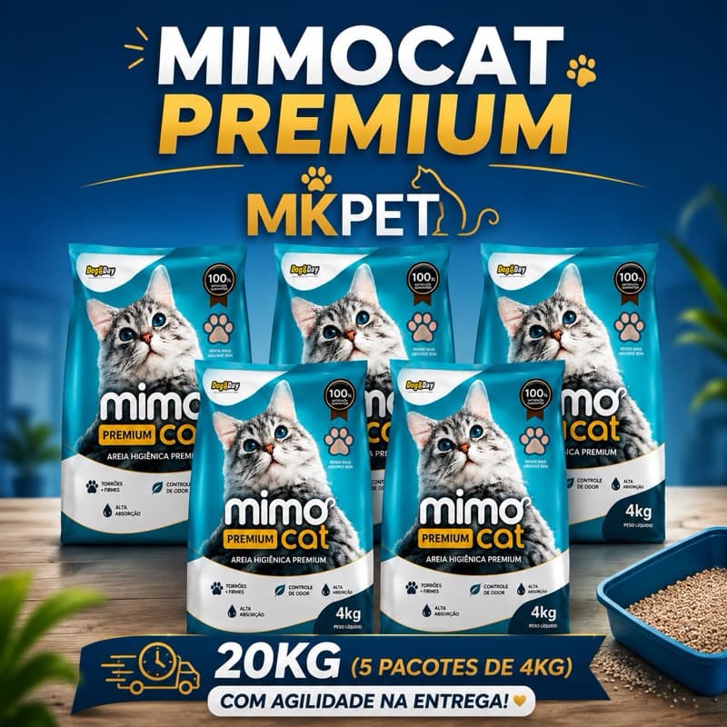 Areia MimoCat Premium Kit 20kg Areia sanitária para gatos