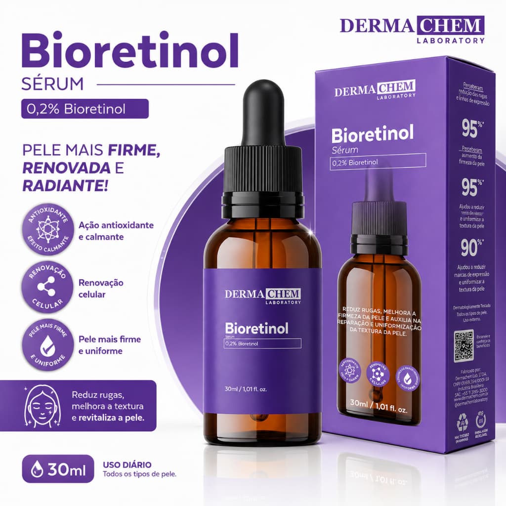 Sérum Facial Bioretinol Dermachem Anti-Idade Revitalizante 30ml