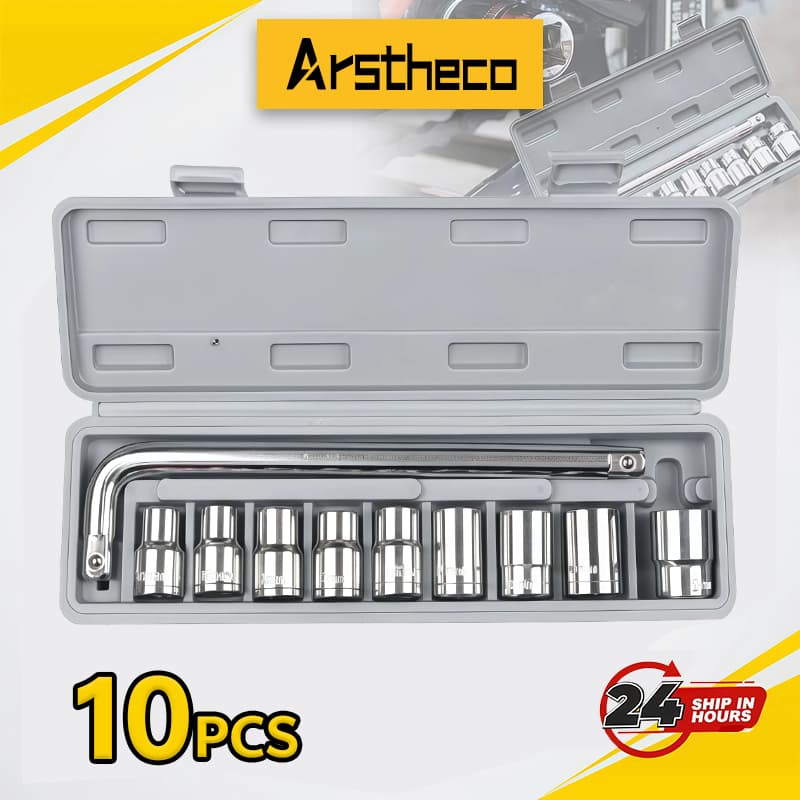 Ferramentas c/10 Peças Chave L Soquete Com caixa organizadora de plástico KIT10