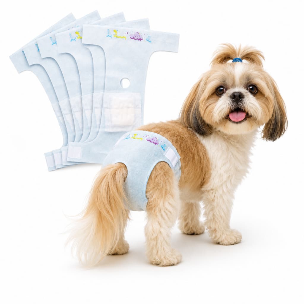 Fralda Descartável para Cães Fêmeas no Cio Kit com 15 Unidades Ajustável, Confortável e Higiênica