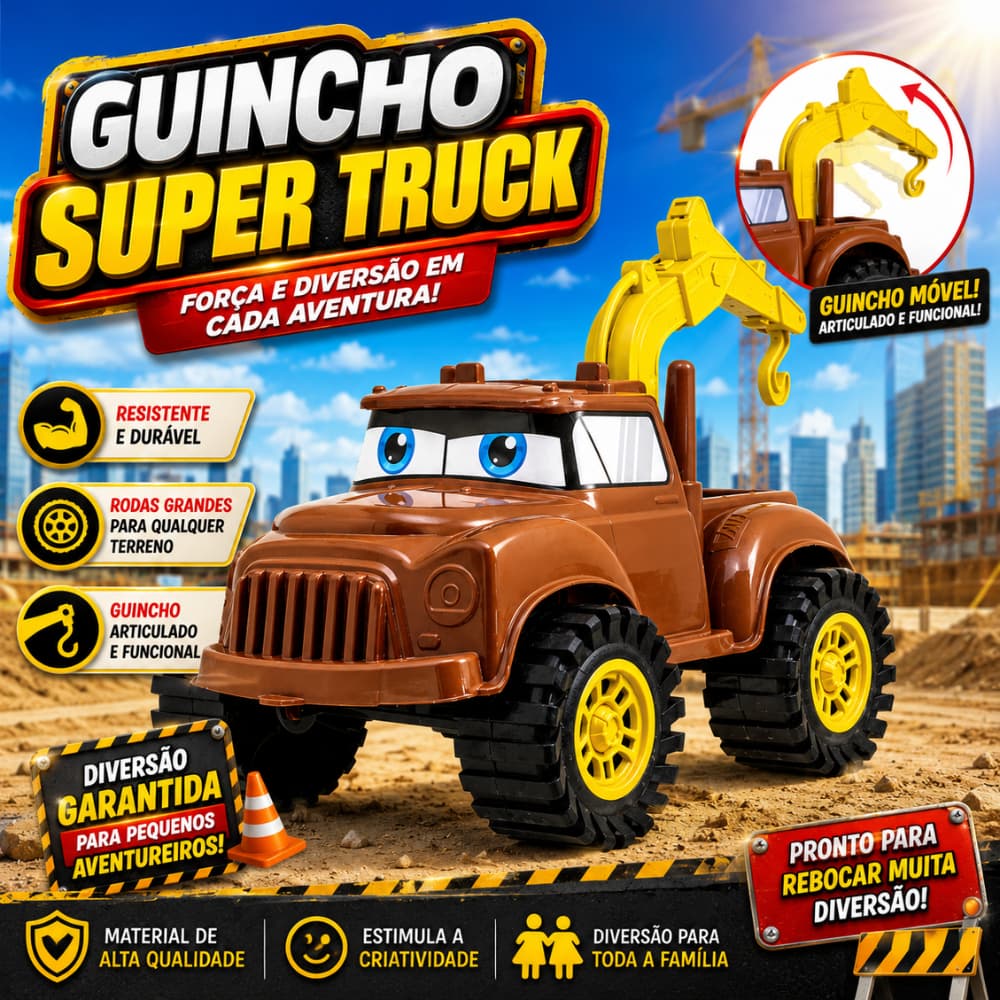 Carrinho de Brinquedo de Guincho Super Truck