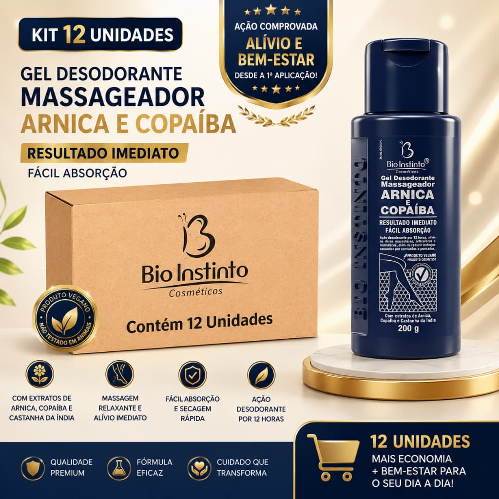 Kit 12 unidades Gel Arnica e  Copaíba 200 G