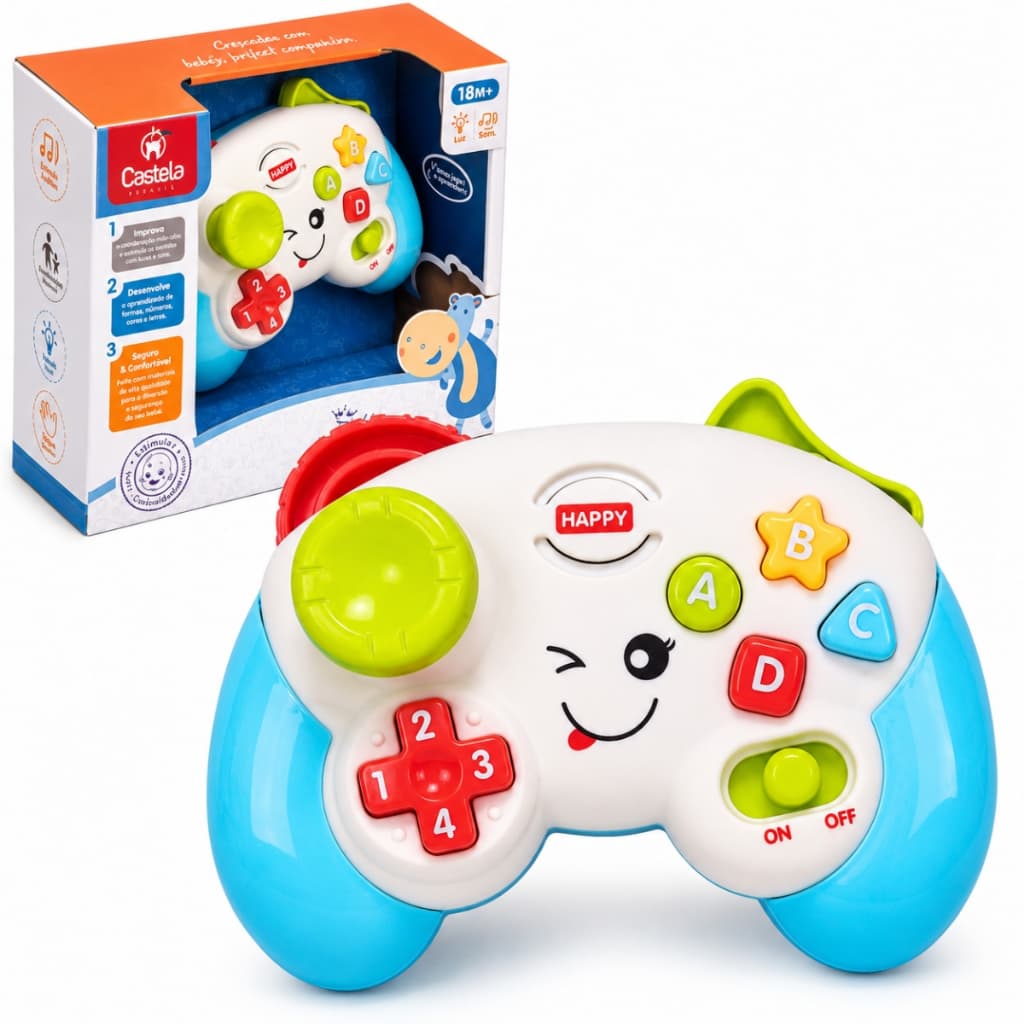 Brinquedo Controle Videogame Interativo para Bebês Castela