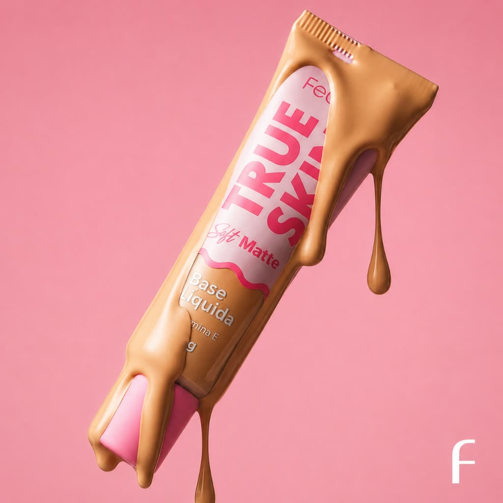 BASE LÍQUIDA TRUE SKIN SOFT MATTE COM VITAMINA E 9 TONS – FEBELLA MAKEUP