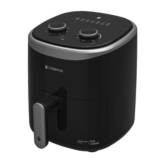 Fritadeira Air Fryer Cadence 4,2L Grelha Removível Fácil Limpeza Sem Óleo Elétrica Timer Cozinha