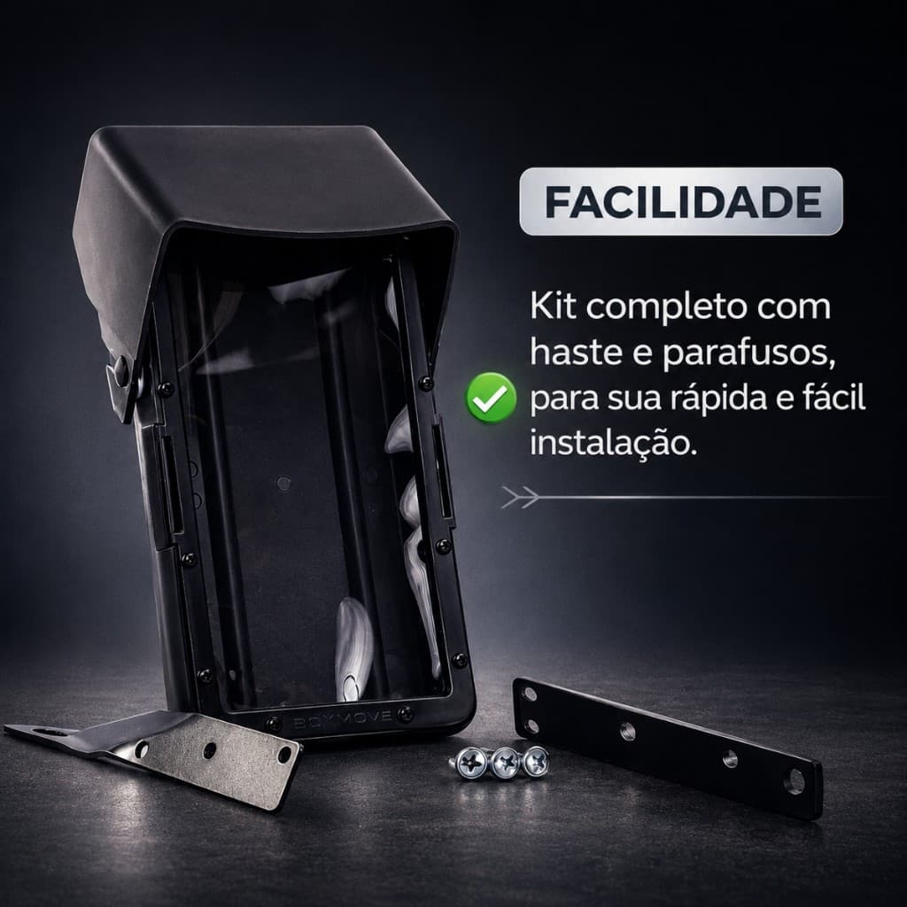 Case protetora Celular Moto BoxMove Impermeável GPS Motoboy iPhone Samsung Até 7" Base Espelho