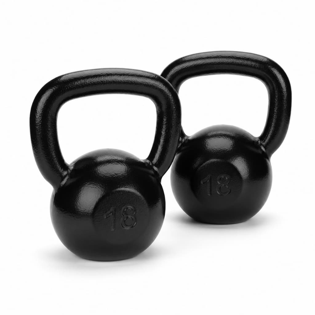 KIT PAR KETTLEBELL 18KG EMBORRACHADOS PARA MUSCULAÇÃO ACADEMIA TREINO FITNESS FUNCIONAL CROSSFIT GYM PRO