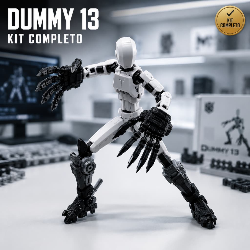 Dummy 13 Boneco Articulado Action Figure Kit Premium Garras Gigantes Patins Turbo Montado Ação Brinquedo de menino