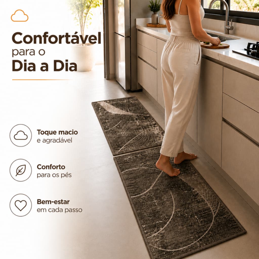 Passadeira Corttex 1,00x60 Sala Quarto Tapete Premium Antiderrapante Lavável Macio Untra Conforto
