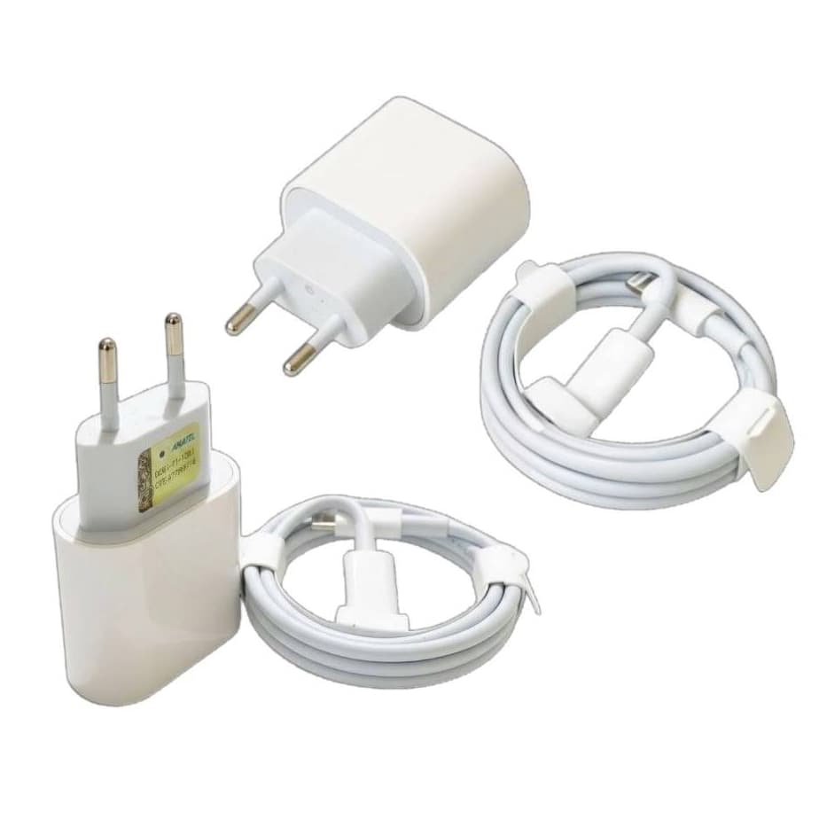 Kit 2/1 Carregadores Turbo Com Fonte e Cabo 1 Metro Carregamento Rápido 20W
