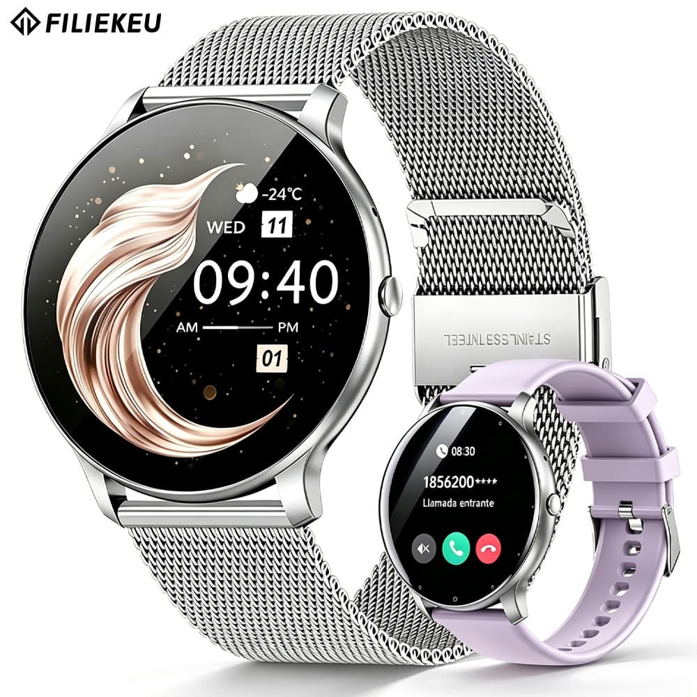 FILIEKEU relógio smartwatch feminino Chamada Bluetooth À prova d'água esportivo smartwatch relogio redondo