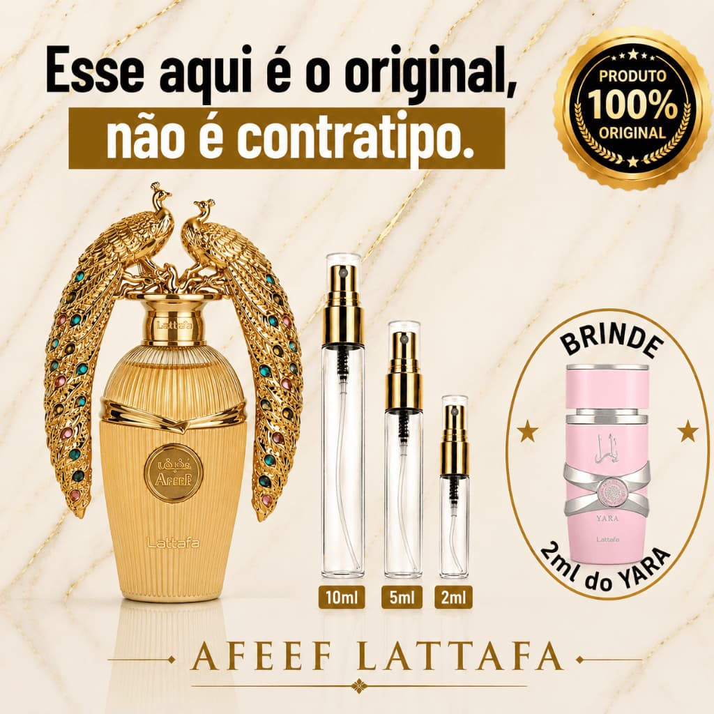 Perfume Árabe Feminino Afeef - 100% ORIGINAL - Importado - Alta Fixação - Alta Projeção - Floral Doce