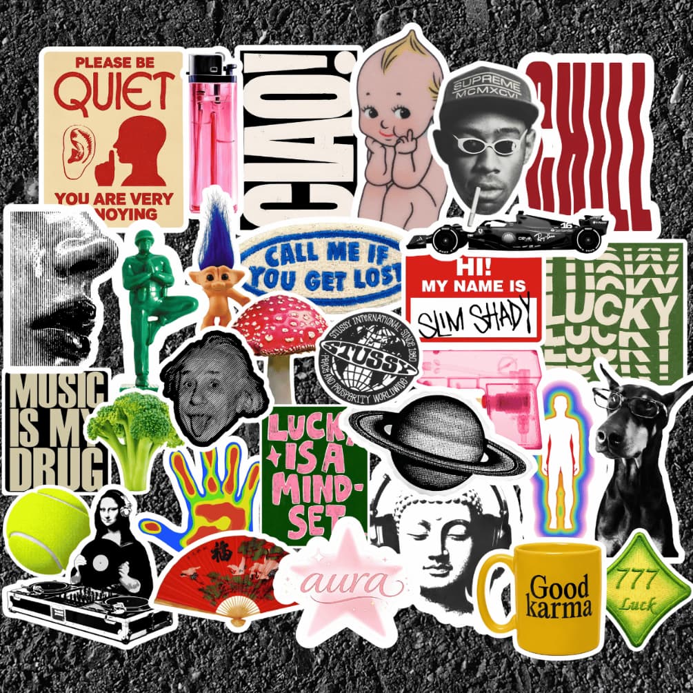 42 Adesivos Aesthetic Street (Estilo Rua) À Prova D'Água para Personalização de Garrafinha, Celular e Notebook Kindle