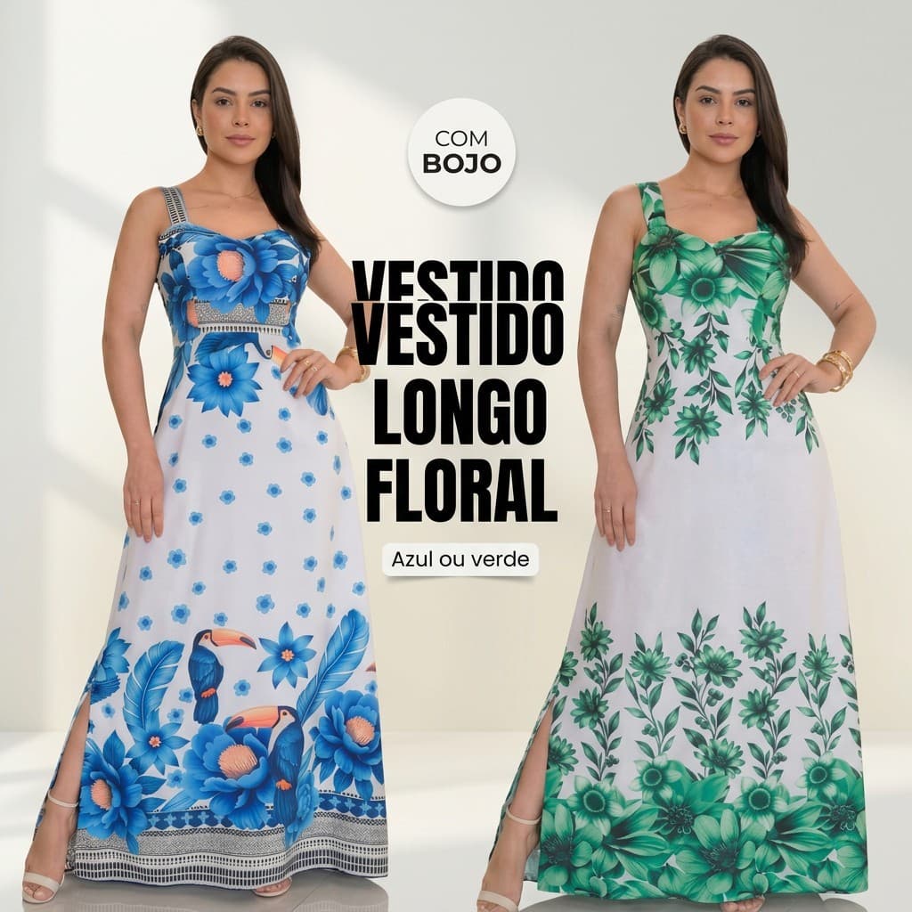Vestido Longo Feminino Confortável Elegante com Bojo Ajuste Lastéx Caimento Perfeito