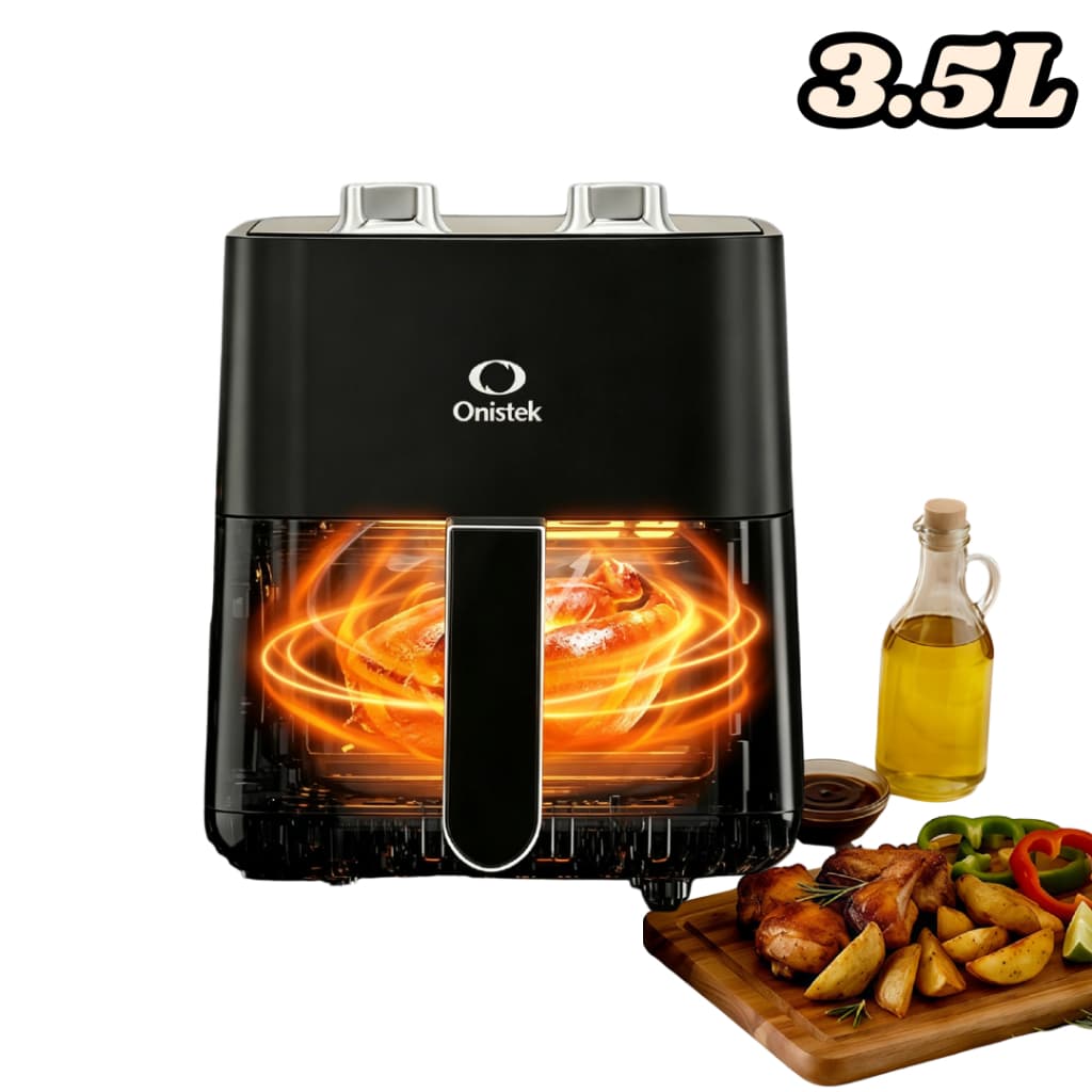 Fritadeira Elétrica Sem Óleo Air Fryer 3.5L 127/220V Mecânica Onistek 1200W Antiaderente Pequena